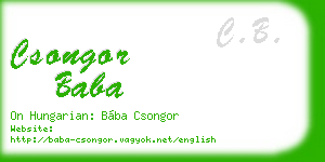 csongor baba business card